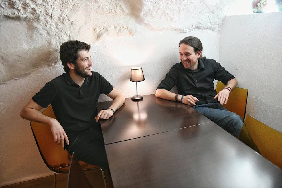 Antonio Estañ y Pablo Iglesias en un encuentro antes de verano