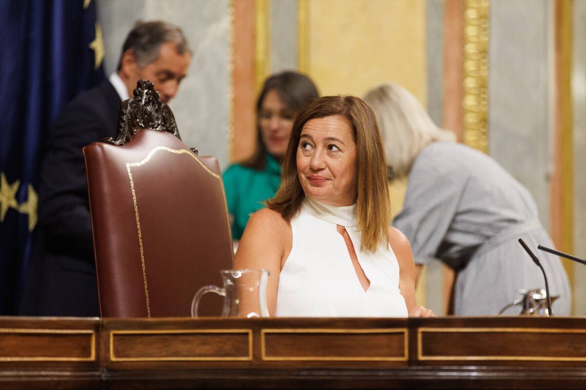 Francina Armengol, tras ser elegida presidenta del Congreso. Foto: EP/EDUARDO PARRA
