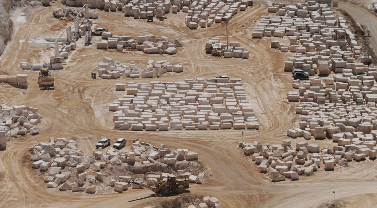 Bloques de mármol de Levantina en la cantera del Monte Coto, en una imagen de archivo.