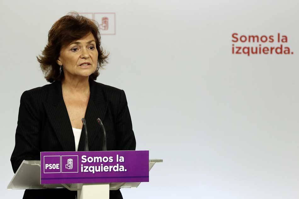 La vicepresidenta y ministra de Igualdad, Carmen Calvo. Foto: EFE