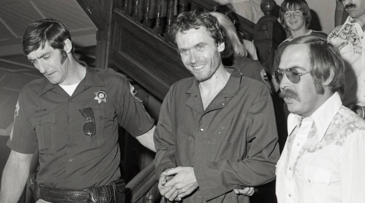 Ted Bundy detenido tras fugarse del juzgado de Aspen.