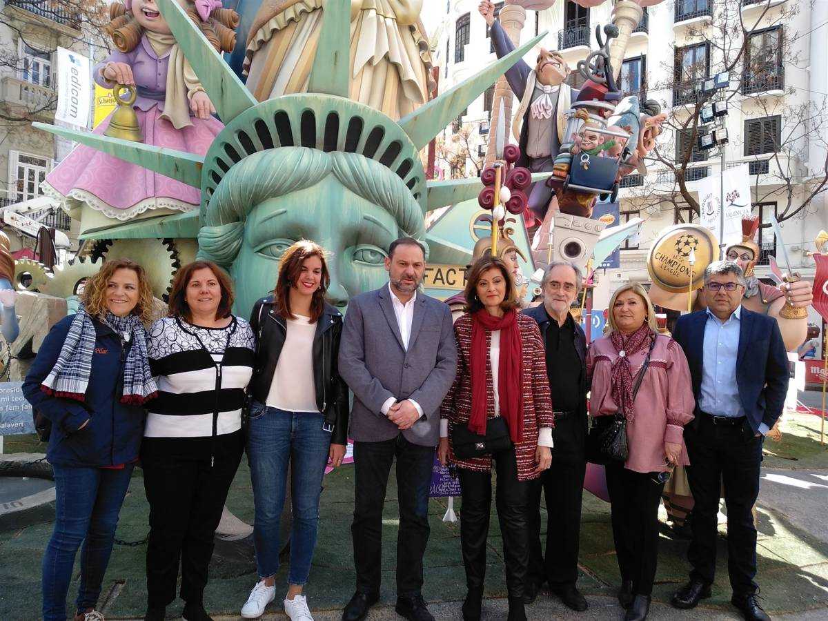 Ábalos junto a Sandra Gómez, Ana Botella y Juan Carlos Fulgencio en su visita a València. Foto: EP