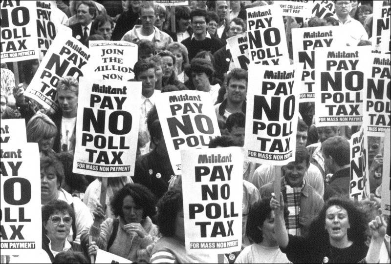 Manifestación contra el 'poll tax' en 1990. Foto: Socialist Party