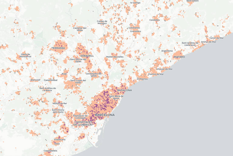 Mapa de pacientes según el síntoma en Catalunya