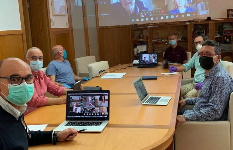 Reunión de trabajo en la UA por videoconferencia durante el confinamiento