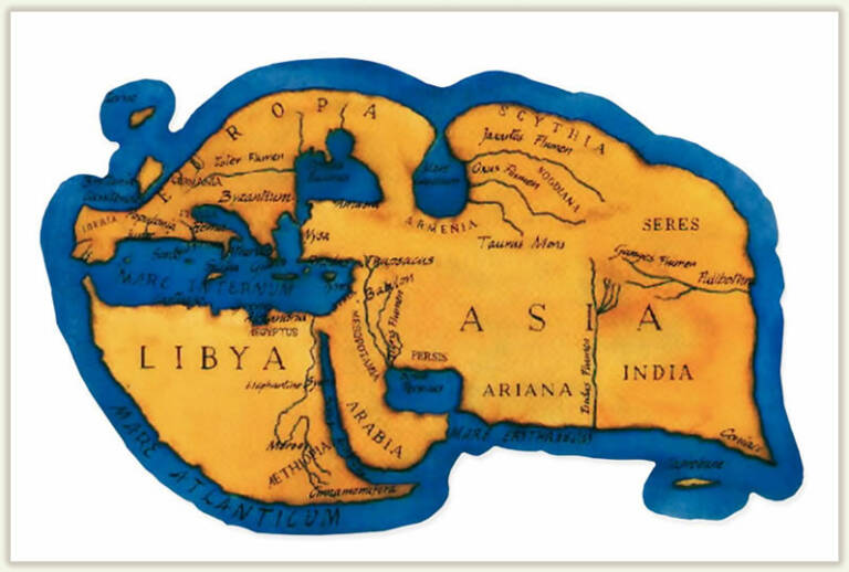 Mapa del món d`Estrabó.