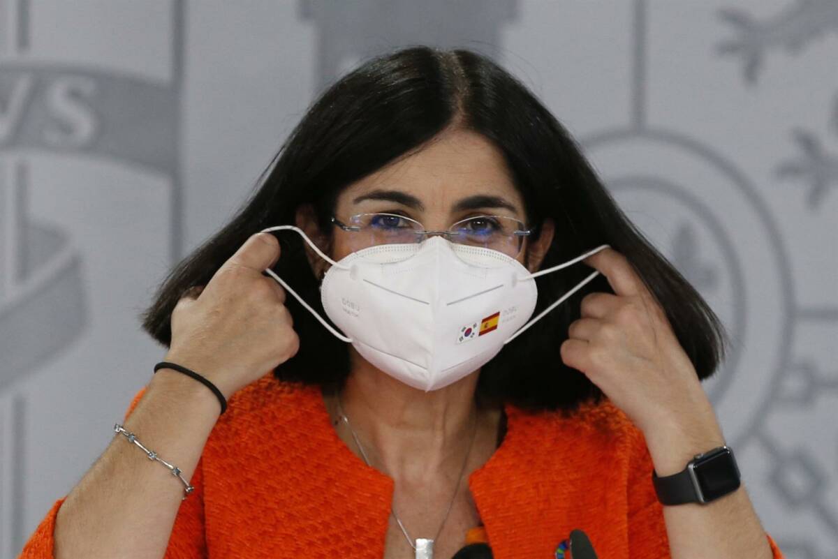 La ministra de Sanidad, Carolina Darias, durante su comparecencia de este miércoles. Foto: EFE/Javier Lizón