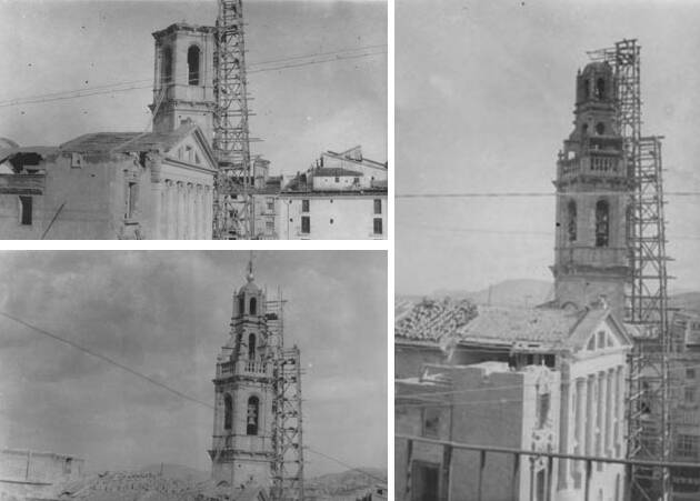 Enderrocament de l’església de Santa Maria després del colp d’estat. BIVIA Portal del patrimoni documental d’Alcoi.