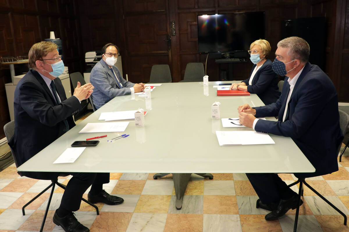 Puig, Soler, Barceló y Climent, en una reunión durante la pandemia. Foto: GVA