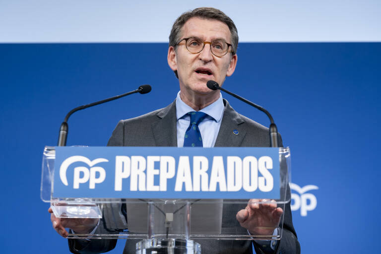 El presidente del PP, Alberto Núñez Feijóo. Foto: A.PÉREZ MECA/EP