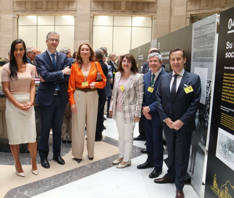 La exposición sobre Germán Bernácer en el Banco de España. Foto: AP