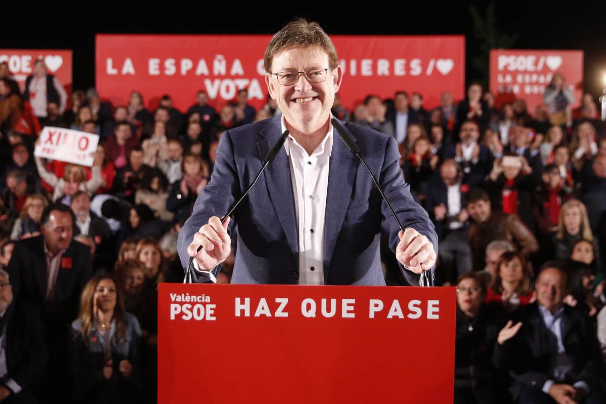 Puig durante un mitin en 2019. Foto: PSPV