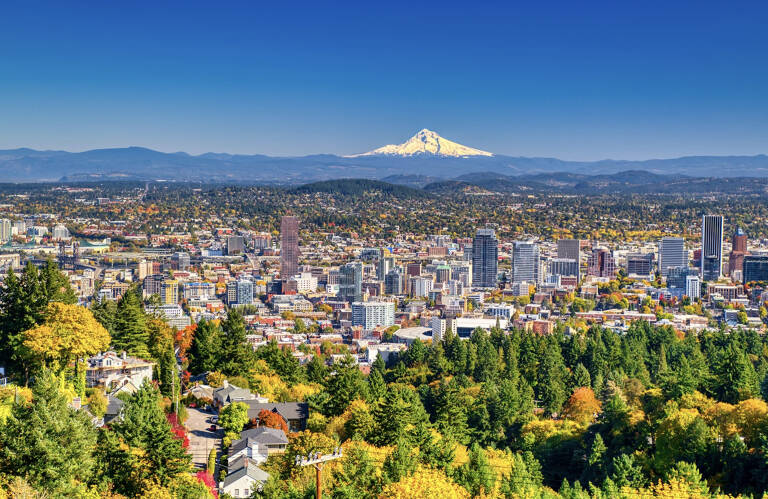 La ciudad de Portland en el estado de Oregon