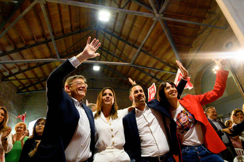 Puig, Gómez, Bielsa y Morant, en el cierre de campaña. Foto: KIKE TABERNER